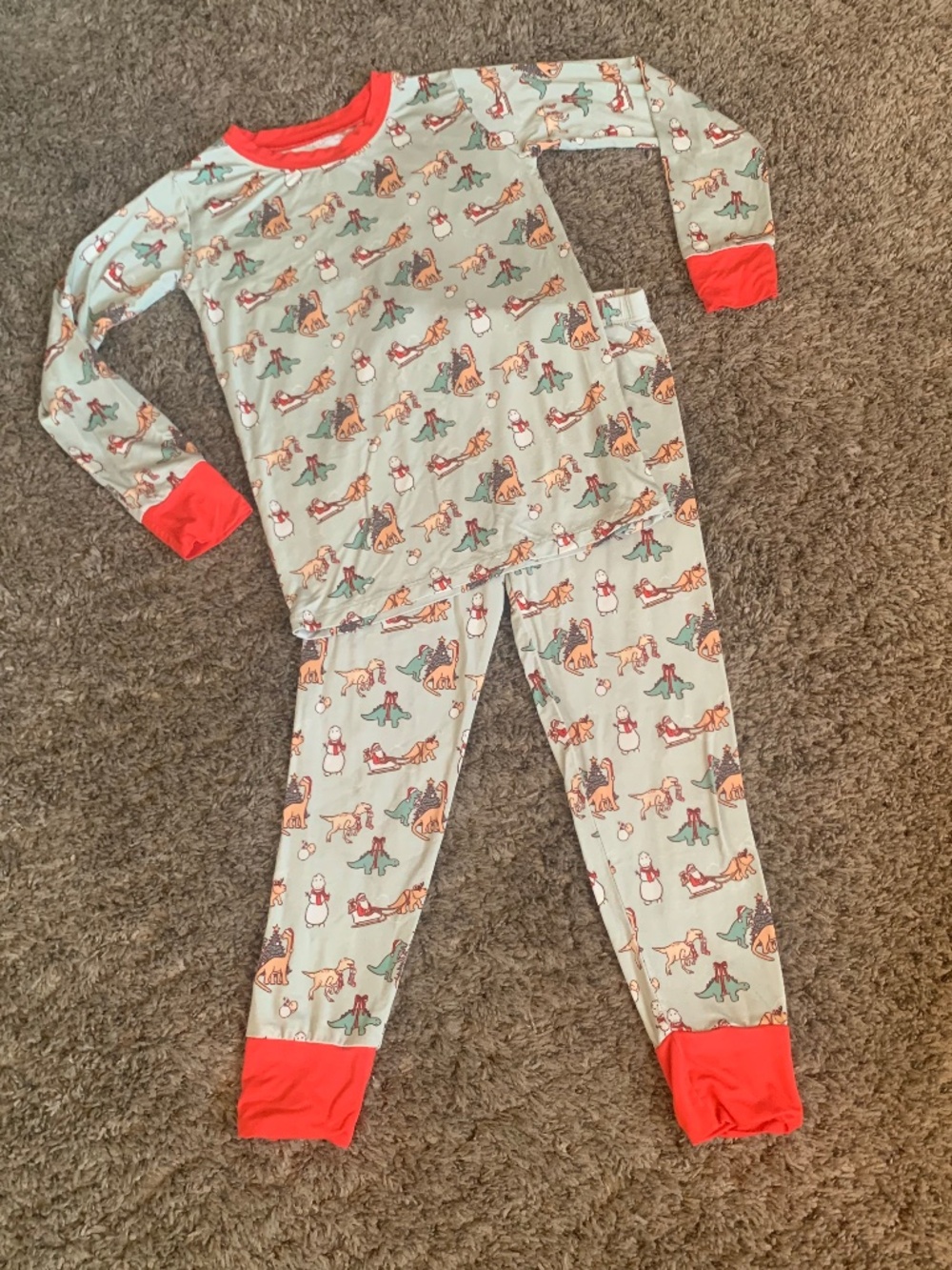 In my Jammers x Daryl Ann Denner Dinosaur Christmas Bamboo Pajamas Set 6t Pjs